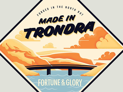 Made In Trondra apparel bridge design fortune and glory home illustration shading shetland sticker stipple typography vector art