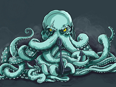 Kraken artwork band artwork design illustration ipad ipad pro ipadpro kraken octopus procreate procreateapp