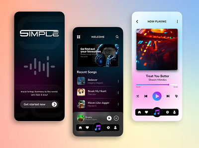 Music App - Mobile Design design graphic design mobile app deisgn ui ux web design