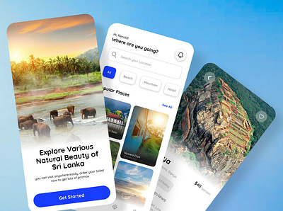 Travel App - Mobile Design design mobile app deisgn ui ux web design