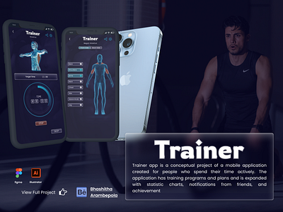 Trainer - Concept Workout app for 2022 2022 3d app branding concept design design fitness graphic design gym gym schedule health health care illustration logo typography ui uiux ux vector workout