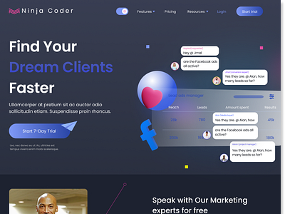 A online website Builder landing page