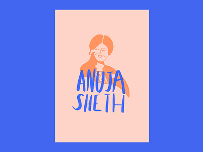 Women in STEM, Speaker blue illustration portrait