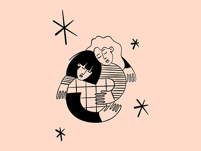 Free Hugs design hug illustration pastel portraits