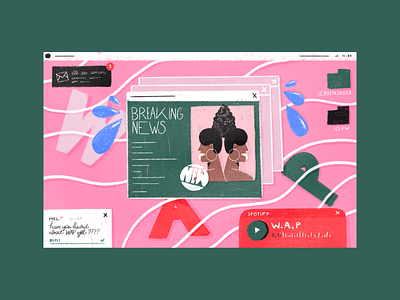 WAP? design illustration pastel pink ui women women in illustration