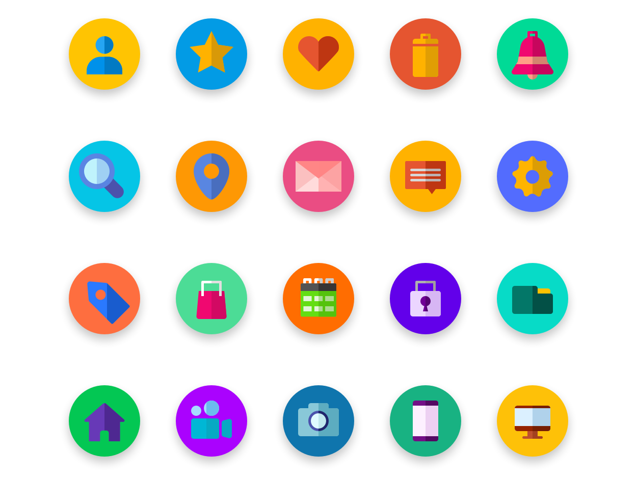 Colorful Round Icons For Ui By Alina Grigore On Dribbble