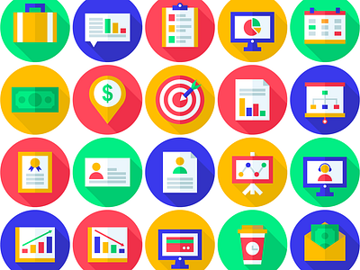 Business adobe illustrator beautiful icons business business icon set business icons calendar colored icons flat circular icons flat icon design flat icons icon designer iconographer iconography icons pack icons set round icons