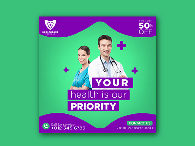 SOCIAL MEDIA POST DESIGN advertising clicnic doctor health banner health care social media post hospital instagram post madical banner marketing medical social media post