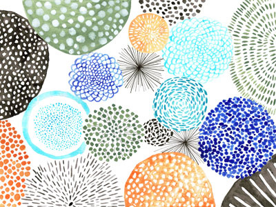 Circle shape pattern circles gouache handpainted illustration pattern