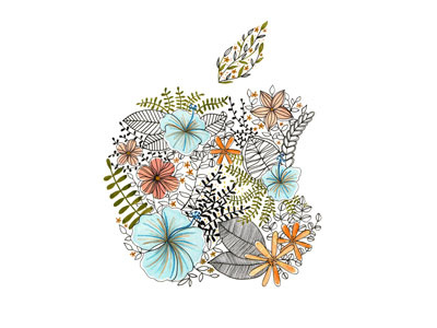 Floral Apple logo apple botanical design floral flowers logo