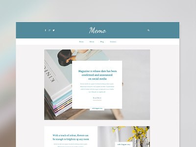 Blog Web Design Template blog blog list clean design memo page pastel simple template web website