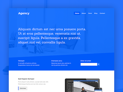 Agency Website Template Design blue design web design website website design