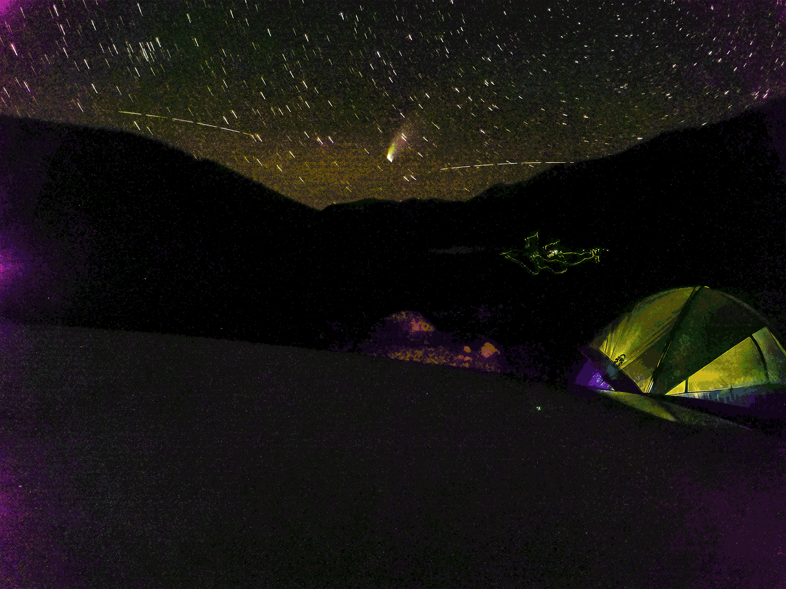 Sunday At The Portal aspen campground camping comet ericfickes gopro nightlapse portal shooting shooting stars space star stars tent truck