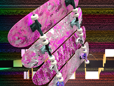 MEADEVIL GEORADICAL 3d abstract design digitalart ericfickes eve fusion360 obj pink skate skateboard skateboard graphics