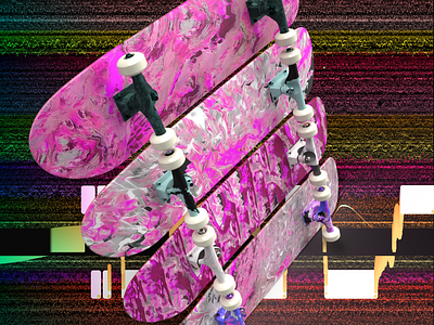 MEADEVIL GEORADICAL 3d abstract design digitalart ericfickes eve fusion360 obj pink skate skateboard skateboard graphics