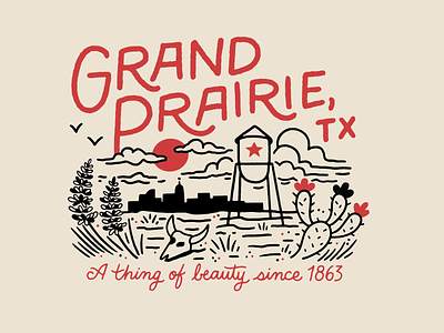 Retro Grand Prairie Tee grand prairie lettering procreate t shirt t shirt art t shirt design tee tee design texas