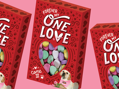 One Love Candy Hearts corporate art design graveyard package design packaging