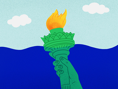 1/100 "What cities will be most affected by climate change?" 100dayproject 100daysofdrawingnews climate change climate crisis climate news editorial illustration illustration new york nyc statue of liberty the100dayproject thisisnewsworthy