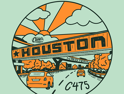 Houston NRO apparel apparel design cars design highway illustration interstate lettering street t shirt t shirt design tee tee shirt texas