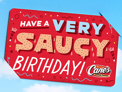 Cane's Birthday Gift Card birthday birthday design card design corporate creative gift card gift card gift card design lettering sauce