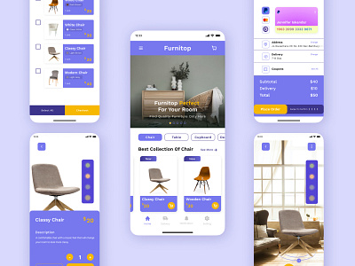 Furnitop - Furniture Mobile App Design app augmented reality clean creative daily ui design furniture inspiration ios minimalist mobile app modern popular product design trending ui ui design uiux user interface ux