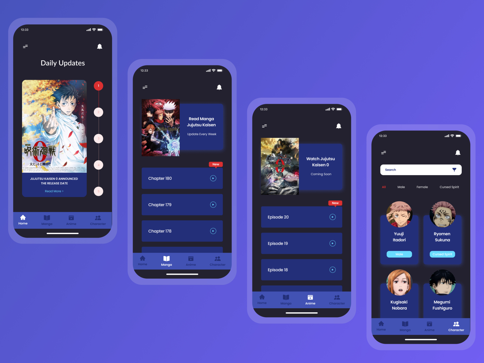 Jujutsu Kaisen Fandom App by KLAZ Studio on Dribbble