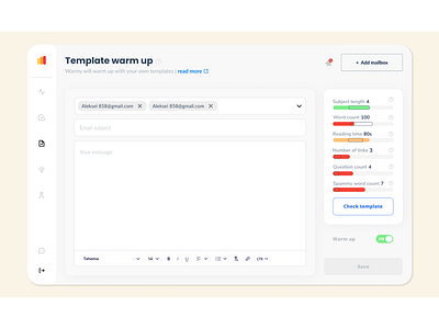 Warmy - mailboxes ready for Email Marketing. app branding design icon illustration logo typography ui ux vector