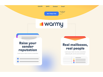 Warmy - forget about cold emailing: Warmy will do it for you. app branding design icon illustration logo typography ui ux vector