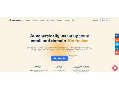 Warmy - Landing page design app branding design icon illustration logo typography ui ux vector