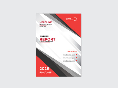 annual report flyer with line shape modern illustration