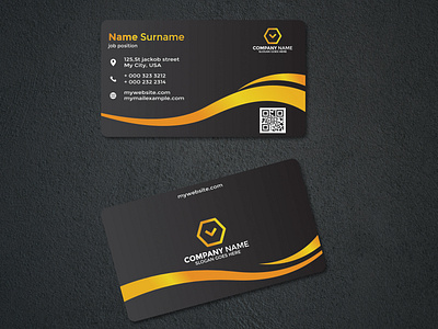 business card wave shape design modern internet