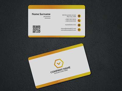 simple design business card gold basic icon