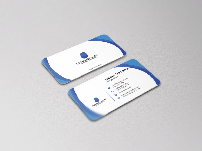 Business Card Design New Concept Blu Wave Gradient Color by RAHMAD DWI ...