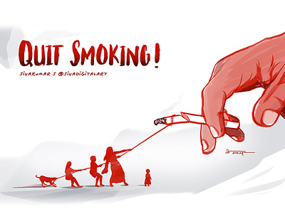 Quit Smoking! art awareness digital art drawing illustration no smoking poster quit smoking say no to drugs sivadigitalart tobacco world no tobacco day