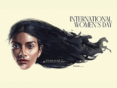 International Women's Day art digital art drawing empower girl illustration india internationalwomensday love peace poster power sivadigitalart stopthewar women womensday