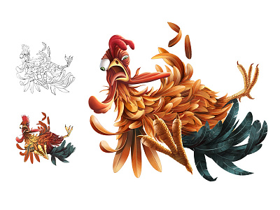 Rooster / Character Design advertising art character character design creative design digital illustration illustration rooster sivadigitalart sketch wacom