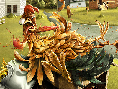 Lavazza: Alive Coffee (Print Ad Campaign) advertising art character design creative design digital illustration illustration lavazza painting rooster sivadigitalart wacom