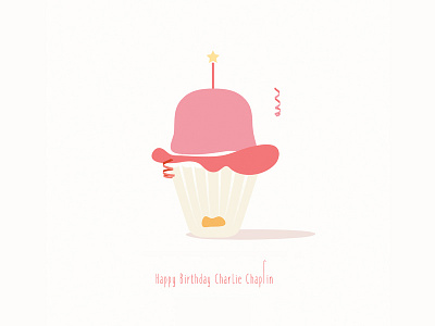 Happy Birthday Charlie Chaplin! actor art charlie chaplin comic cupcake design digital illustration graphic design illustration love sivadigitalart vector