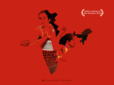 India'S Heroines In Rio Olympics 2016. art‬ doodle graphicdesign illustration india love‬ olympics proud pvsindhu rioolympics2016 sakshimalik sivadigitalart‬