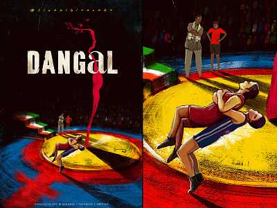Dangal 2016 | FanArt Poster aamirkhan art dangal disney drawing fanmade film graphic design illustration india painting sivadigitalart