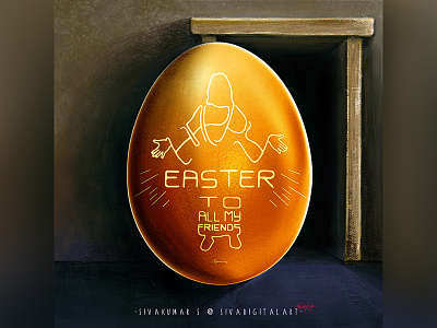 Happy Easter Sunday! art digital illustration drawing easter eastereggs happyeaster heisrisen illustration love painting sivadigitalart typography