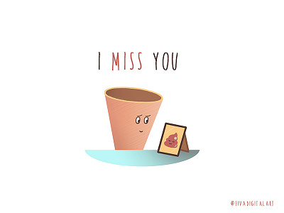 I Miss You! art cartoon digital art doodle drawing fun graphic design ice cream illustration love minimal sivadigitalart