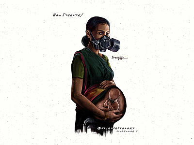 Pollution! art bansterlite children conceptual drawing humanity illustration india political cartoon pollution sivadigitalart