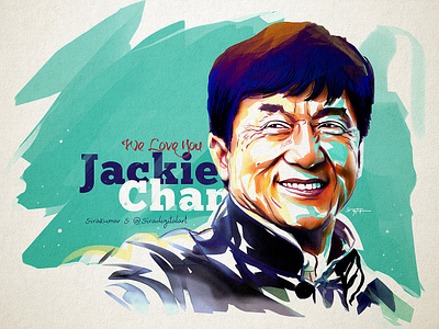 Happy Birthday Jackie Chan! art digital art digital illustration drawing film graphic design hero hongkong illustration india jackie chan love movie painting portrait poster sivadigitalart wacom water color