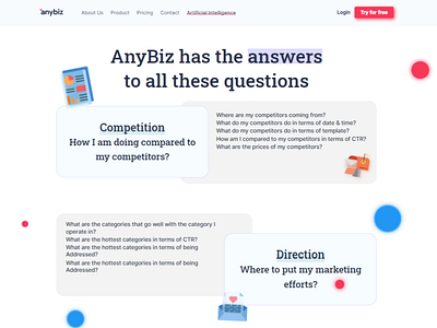 AnyBiz - artificial intelligence page design