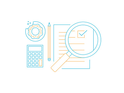 Crunching Donuts donuts finance icons illustration