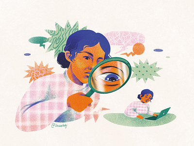 Impostor syndrome design editorial illustration girl illustration procreate