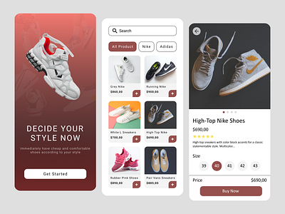 Shoes Online Shop app design online store shoes store design app ux