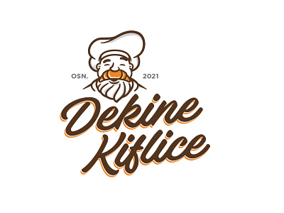 Logo for "Dekine Kiflice" Grandpa's Rolls/Croissants bakery branding design graphic design illustration logo typography