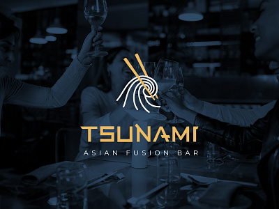 Tsunami asian branding chineese design food graphic design icon illustration logo typography